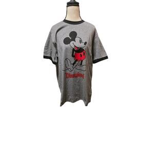 Disney Parks Mickey Mouse Marbled Gray Graphic Tee Size Large